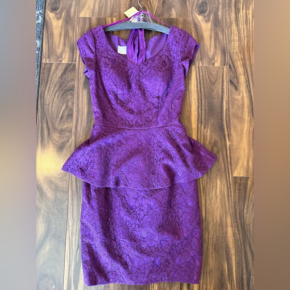 Purple lacy peplum dress
